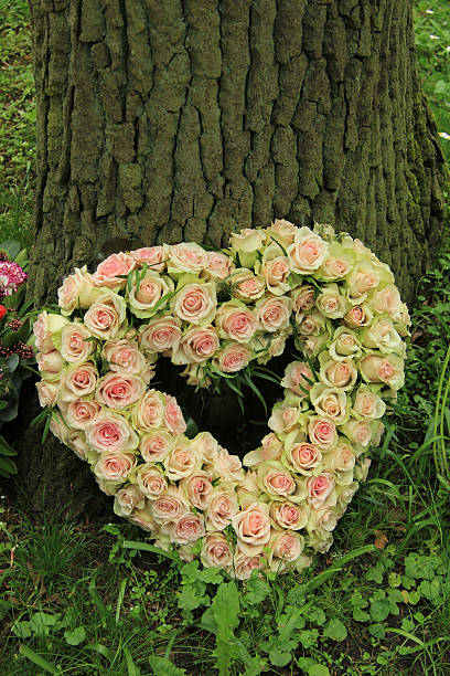 istock Heart shaped sympathy flowers 179235073