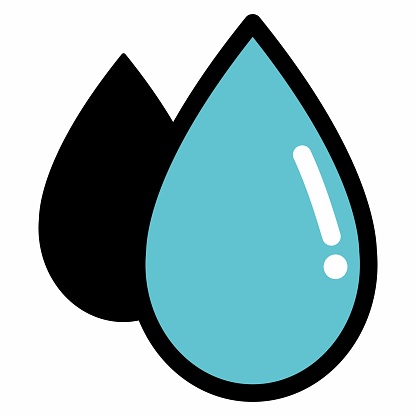 Water, blood, oil or petrol drop or droplet flat vector icon for apps and websites