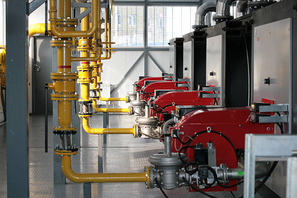 istock Modern hi-tech gas boiler-house 179235631