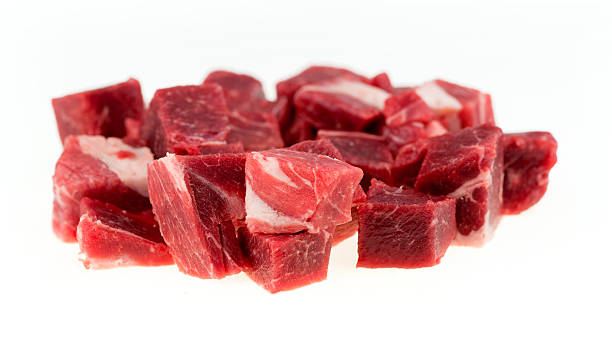 istock Macro of diced raw lamb and mutton meat chunks isolated 179236219