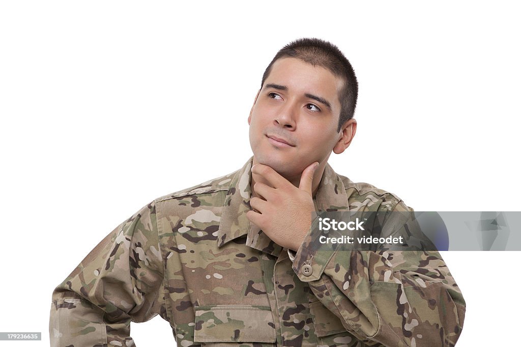 Soldat militaire réflexion - Photo de Contemplation libre de droits