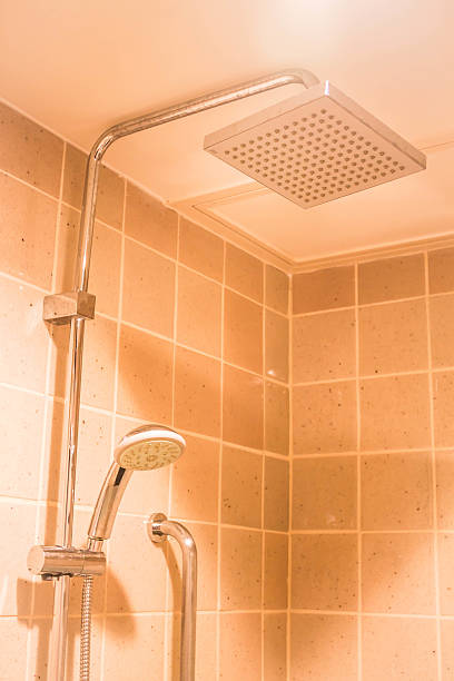 istock Shower cabin with head spray in bathroom 179236950