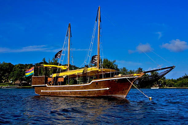 istock pirate boat  and coastline in mauritius 179238433