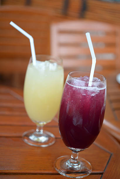 Glasses of Red and White Grape Juice