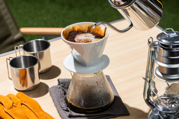istock Delighting in Drip Coffee Amidst Outdoor Camping Bliss 1792396833