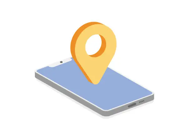 Vector illustration of Mobile phone positioning