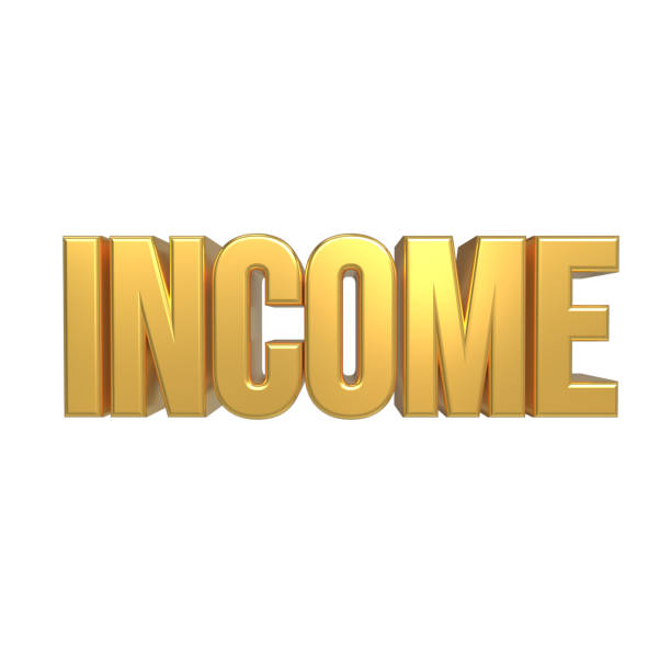 Golden 3D Income Text Rendering - Shaping Financial Success