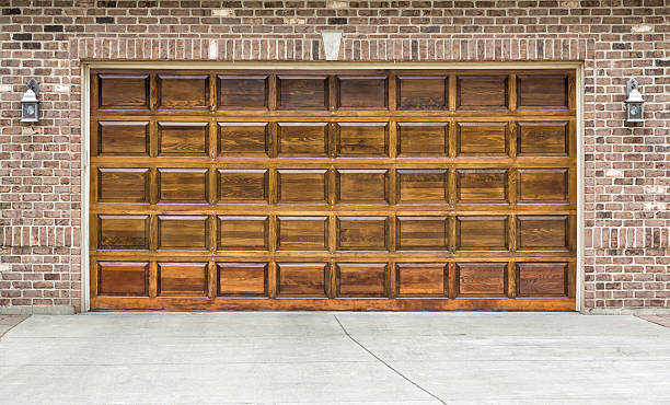 istock Two car wooden garage 179240220