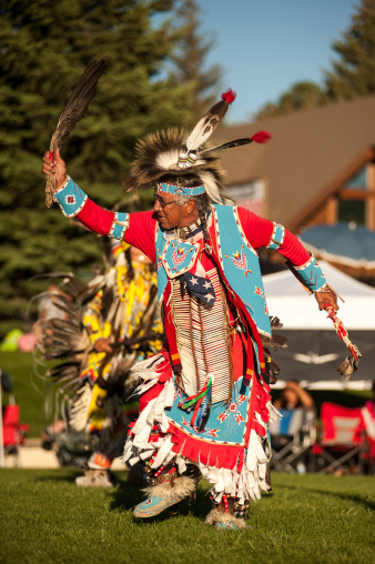 Men's Traditional dancer competing at Powwow.