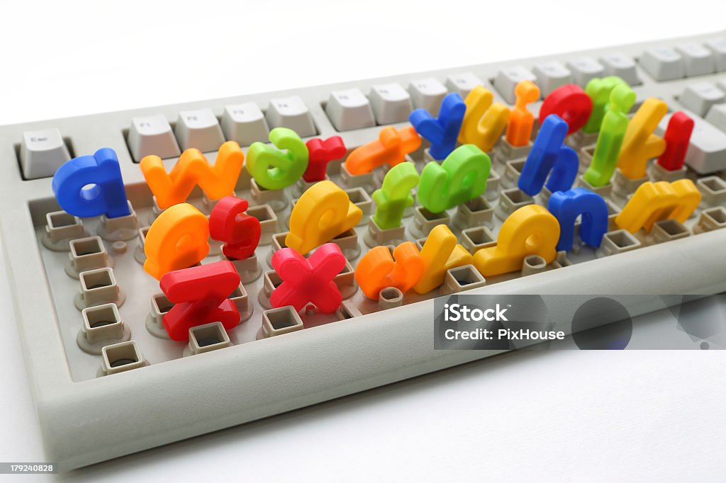 Colorato tastiera - Foto stock royalty-free di Alfabeto