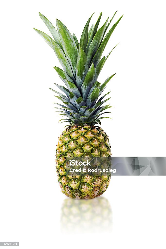 Ripe whole pineapple isolated on white background. Cut Out Stock Photo