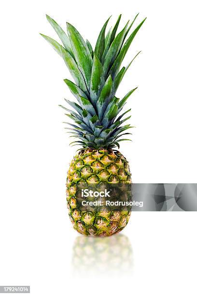 Ripe Whole Pineapple Isolated On White Background Stock Photo - Download Image Now - Cut Out, Dessert - Sweet Food, Food