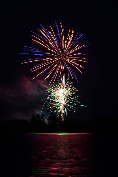 istock Colorful Fireworks over Lake 179241433