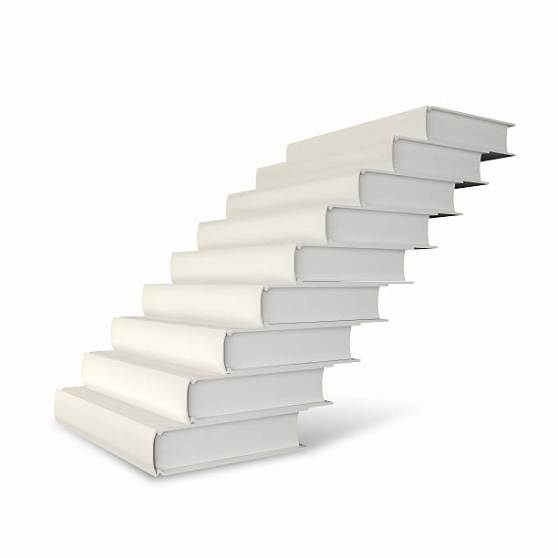 istock Book stair on white background 179241524