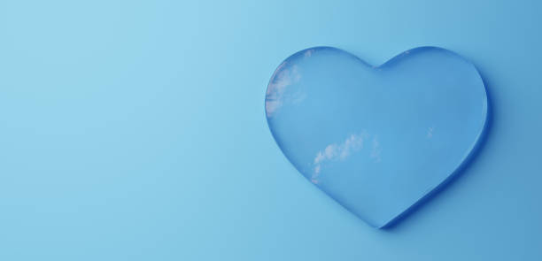 istock 3D Illustration.Ice heart on light blue background. Copy space. (horizontal) 1792417268