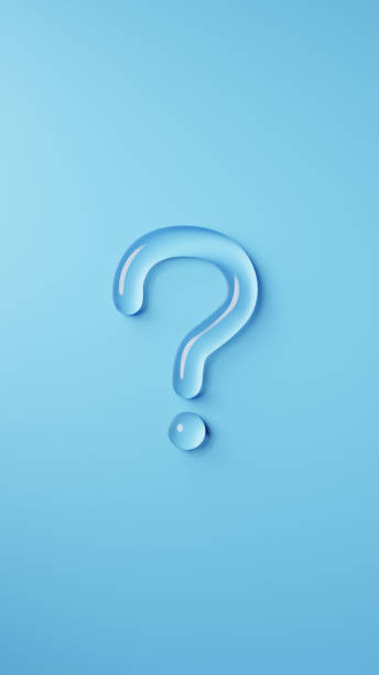 istock 3D Illustration.3D question mark on light blue background. Transparent question mark like glass. (Vertical) 1792417271