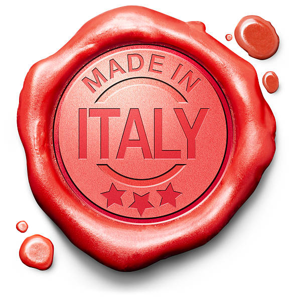 3D red wax illustration with made in Italy stamped on stock photo