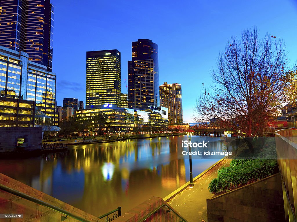 Die skyline von Melbourne - Lizenzfrei Abenddämmerung Stock-Foto