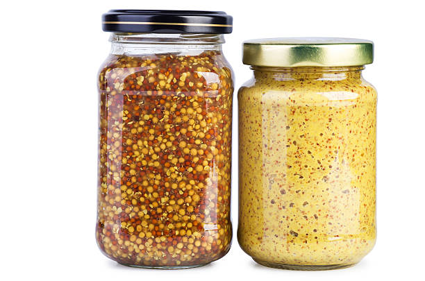 istock Glass jars with mustard 179242840