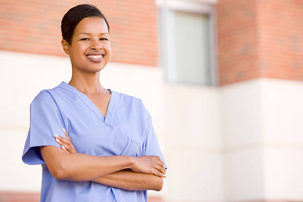 istock Nurse Standing Outside A Hospital 179242895
