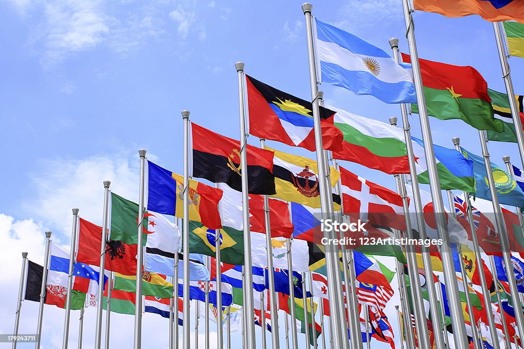 Brasil, Argentina y world flags - Foto de stock de Negocio global libre de derechos