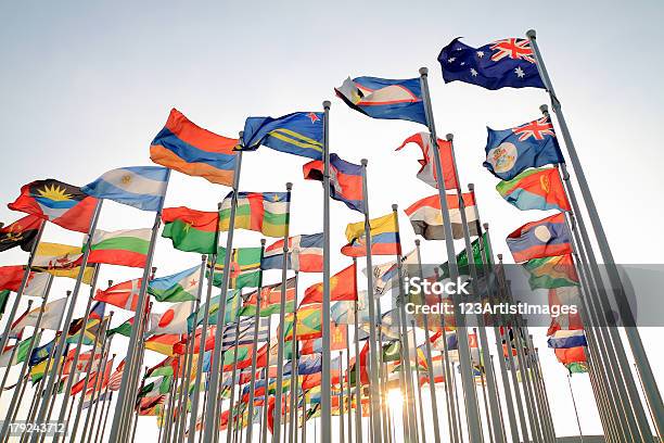 British Commonwealth And World National Flags Stock Photo - Download Image Now - National Flag, Agreement, Blue