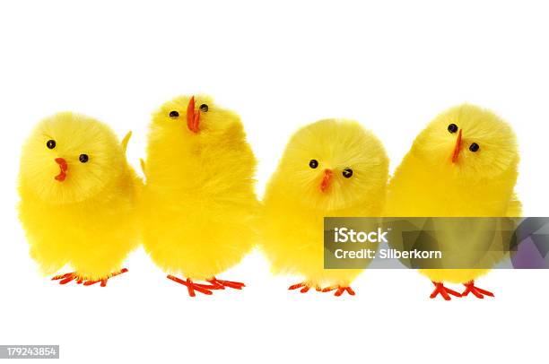 Tiny Puffy Easter Chicks With Beaded Eyes And Felt Beaks Stock Photo - Download Image Now