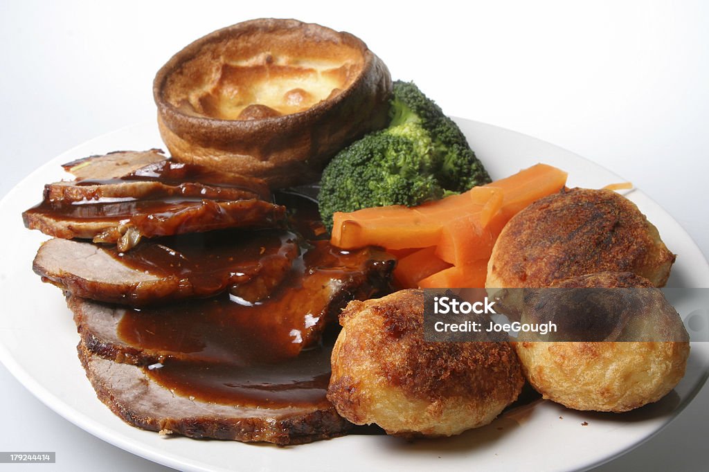 Roast Beef Dinner Traditional English Sunday roast beef dinner Beef Stock Photo