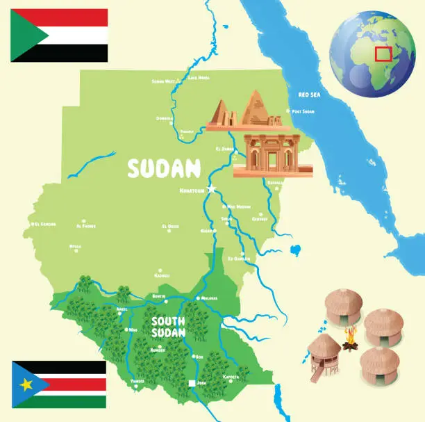 Vector illustration of Sudan Map