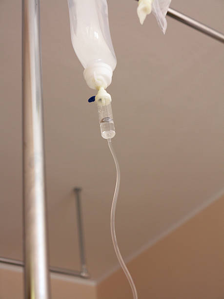 istock Infusion bottle with IV solution in hospital 179245392