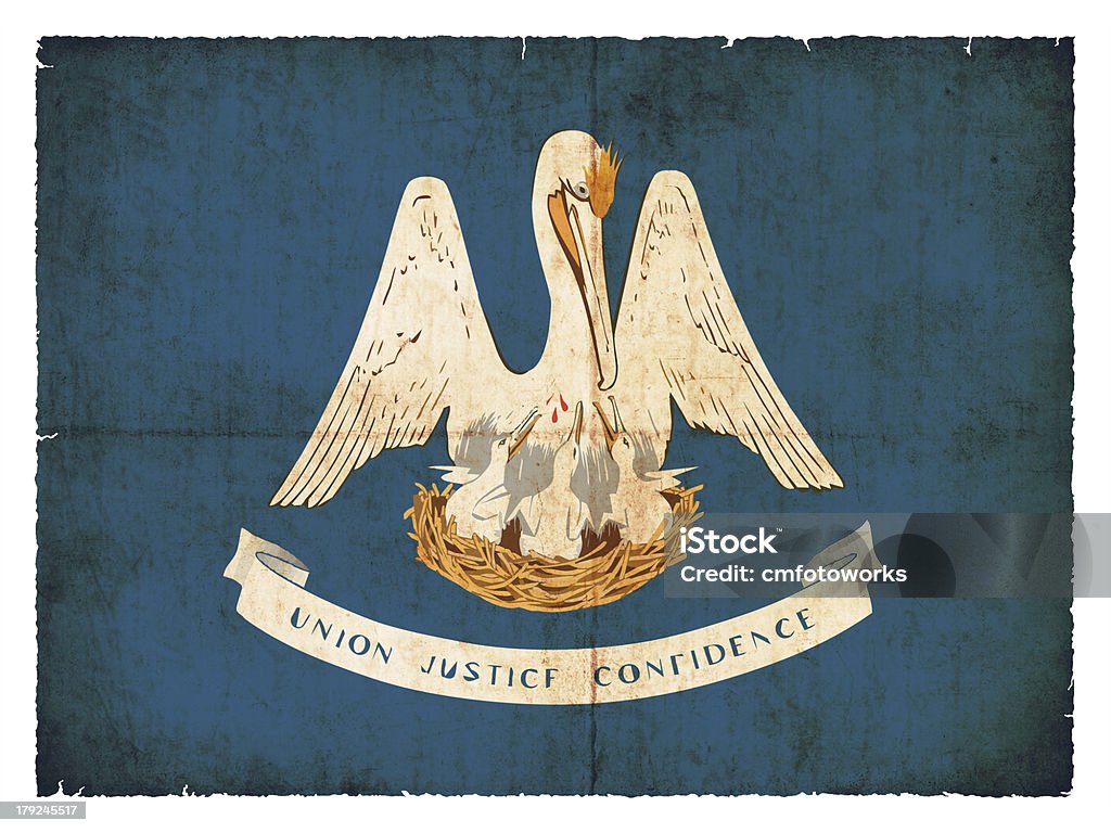 Grunge Flagge von Louisiana (USA) - Lizenzfrei Ausgefranst Stock-Foto
