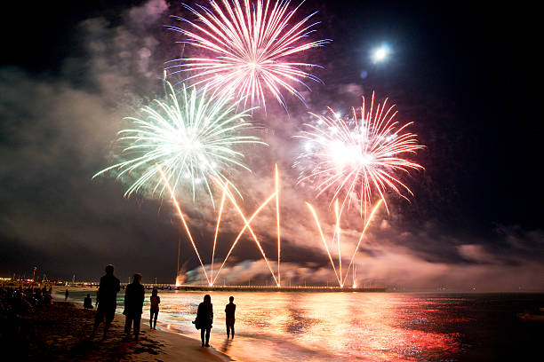 istock Fireworks By The Sea 179245916