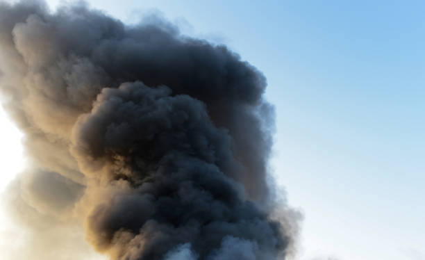 istock Thick and dark smoke in a fire 1792459756