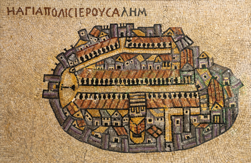 The cardo street mosaic in Jerusalem old city