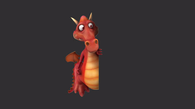 Fun 3D cartoon dragon (with alpha channel included)