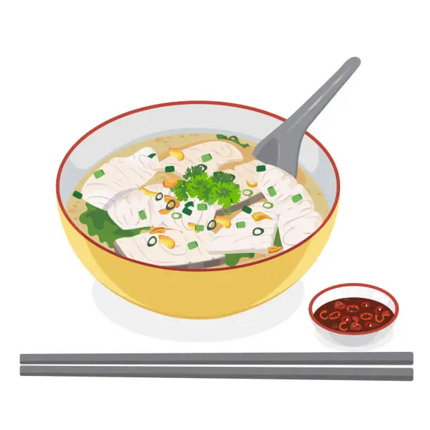 Vector illustration of fish soup