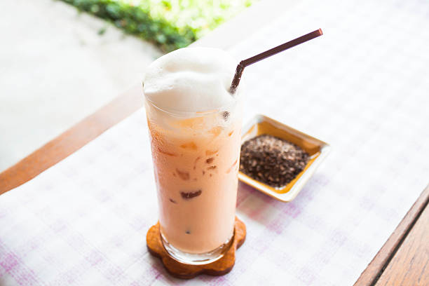 istock Refreshment glass of cold thai milk tea 179247141