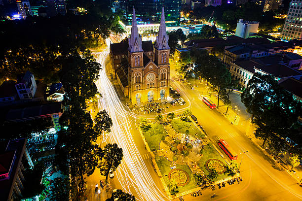 Duc Ba church in Saigon stock photo