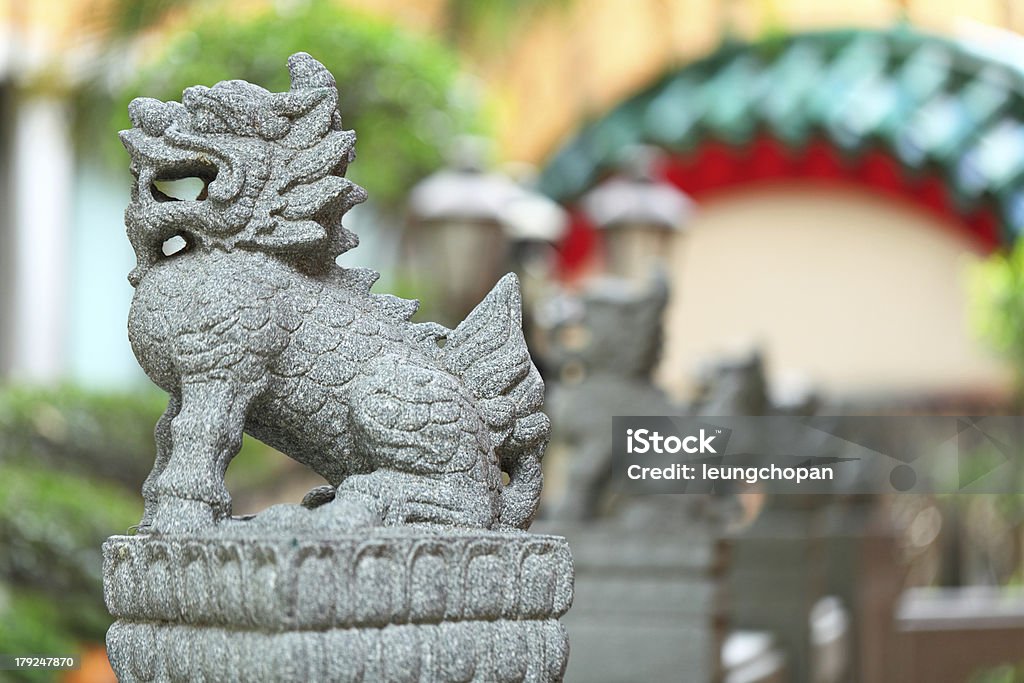 Estátua do leão chinês - Foto de stock de Antigo royalty-free