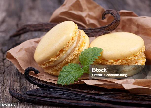 Macaroons With Vanilla Beans Stock Photo - Download Image Now - Cake, Cookbook, Cookie