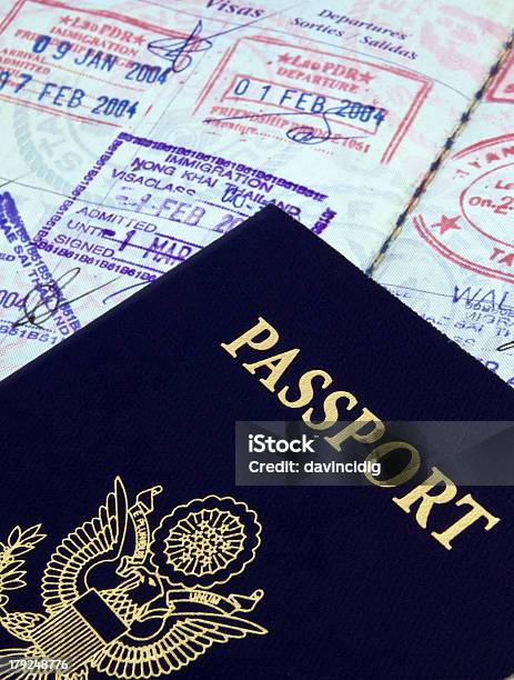 Photo libre de droit de Passport banque d'images et plus d'images libres de droit de Passeport - Passeport, Fond, Tampon de visa