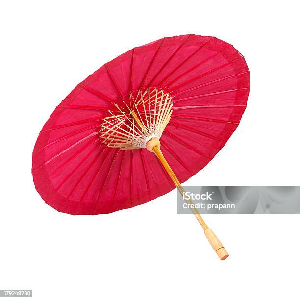 Red Umbrella Handmade On White Background Stock Photo - Download Image Now - Art And Craft, Asia, Backgrounds