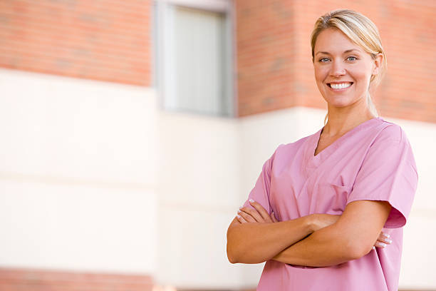 istock Nurse Standing Outside A Hospital 179248821