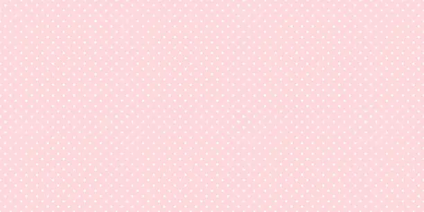 Vector illustration of Seamless white polka dot pattern on pink background