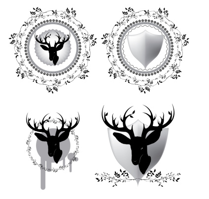 Deer label set , Vector