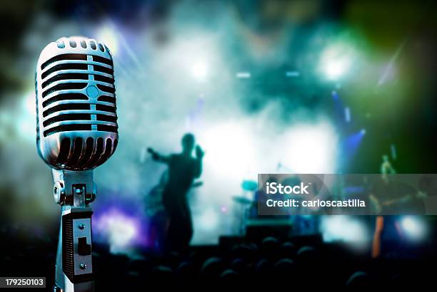 Live Music Background Stock Photo - Download Image Now - Singer, Microphone, Performance Group