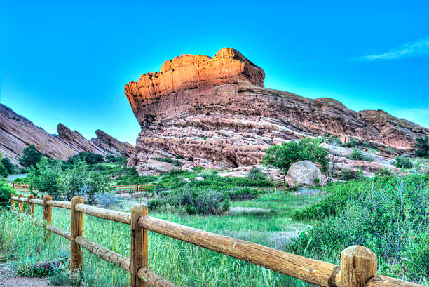 Rock Formation at Red Rocks Park in Colorado Park Cave Rock at Red Rocks Park in Colorado morrison stock pictures, royalty-free photos & images