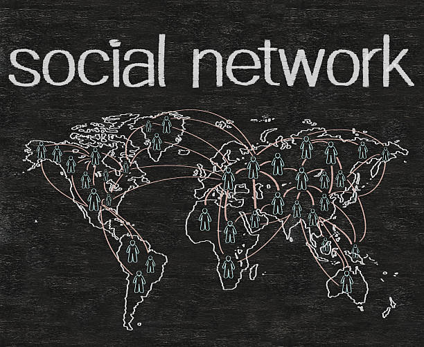 istock social network with world map written on blackboard background 179251898