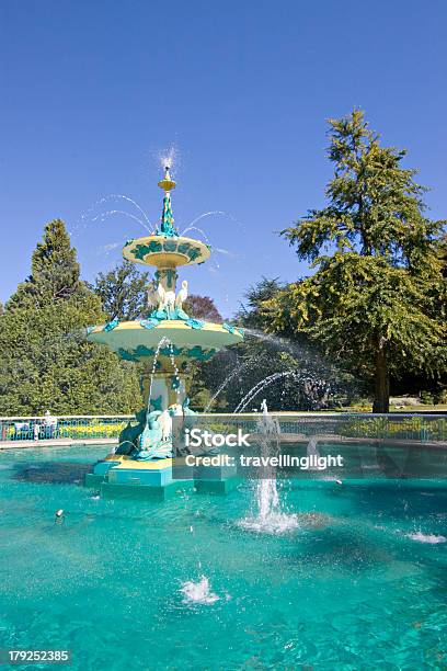 Christchurch New Zealand Hagley Park Peacock Fountain Stock Photo - Download Image Now