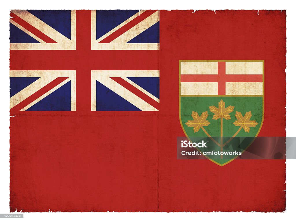 Bandeira do Grunge de província de Ontário (Canadá) - Foto de stock de Bandeira royalty-free